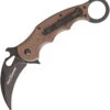 Fox Karambit Dark Earth G10 Linerlock Folding N690 Black Knife 479e