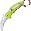 Fox Rescue Pocket Knife Yellow G10 Linerlock Folding N690 Karambit 599RSY