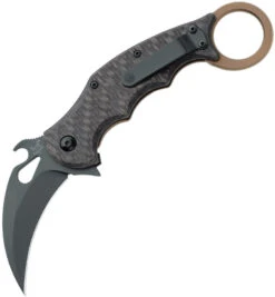 Fox Karambit Framelock Black & Tan G10 Folding Stainless Pocket Knife 599TIC