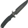 Fox Predator Fighting Bowie Serrated N690Co Black Fixed Knife + Survival Kit G3B