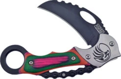 Frost Cutlery Slip Joint Frostwood Handle Black Stainless Folding Karambit 146FW