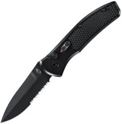 Gerber Automatic Empower Knife Plunge Lock Black Aluminum Serrated S30V Blade 1636