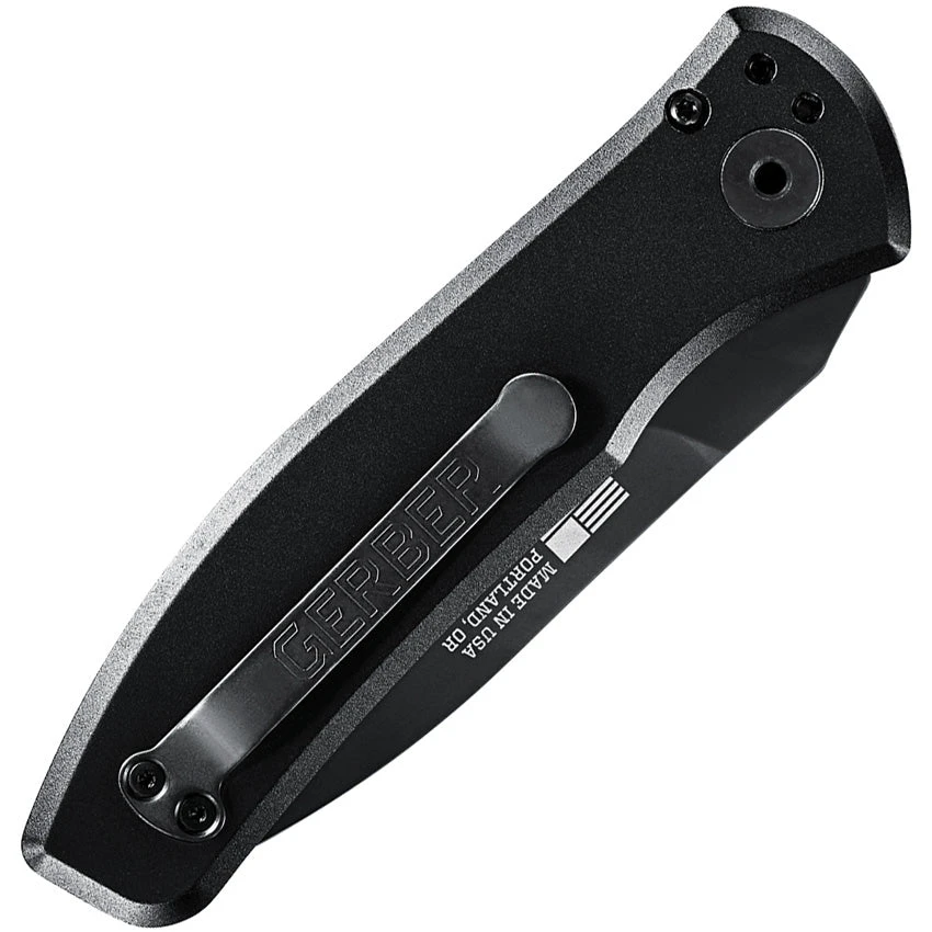 Gerber Automatic Empower Knife Plunge Lock Black Aluminum Serrated S30V Blade 1636 2 Gerber Automatic Empower Knife Plunge Lock Black Aluminum Serrated S30V Blade 1636 - Image 2