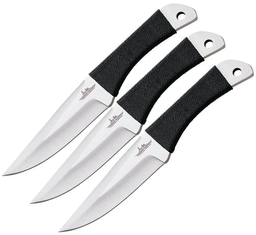 GIL HIBBEN 8.75" Cord Grip 3pc Triple Thrower Knife Set Throwing + Sheath 0947 1 GIL HIBBEN 8.75" Cord Grip 3pc Triple Thrower Knife Set Throwing + Sheath 0947