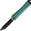 Heretic Knives Automatic Manticore S OTF Knife Distressd Green Aluminum & CF CPM-MagnaCut Blade 0238A