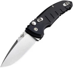 Hogue Automatic A01 Microswitch Knife Button Lock Black Aluminum Tumbled CPM-154 Drop Pt 24110