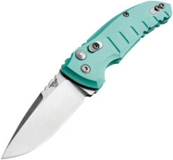 Hogue Automatic A01 Microswitch Knife Button Lock Aqua Blue Aluminum CPM-154 Drop Pt Blade 24113
