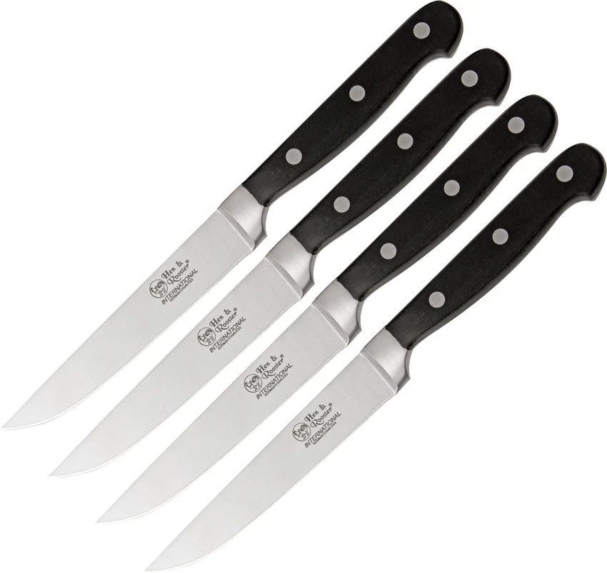 Hen & Rooster Four Piece Kitchen Knife Set 4pc Black Bakelite Stainless 008 1 Hen & Rooster Four Piece Kitchen Knife Set 4pc Black Bakelite Stainless 008