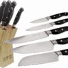 Hen & Rooster 5pc Black Kitchen Knife Set W/ Storage Block I062