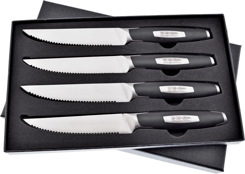 Hen & Rooster Steak Kitchen Knife 4pc Set Black Serrated 111 1 Hen & Rooster Steak Kitchen Knife 4pc Set Black Serrated 111