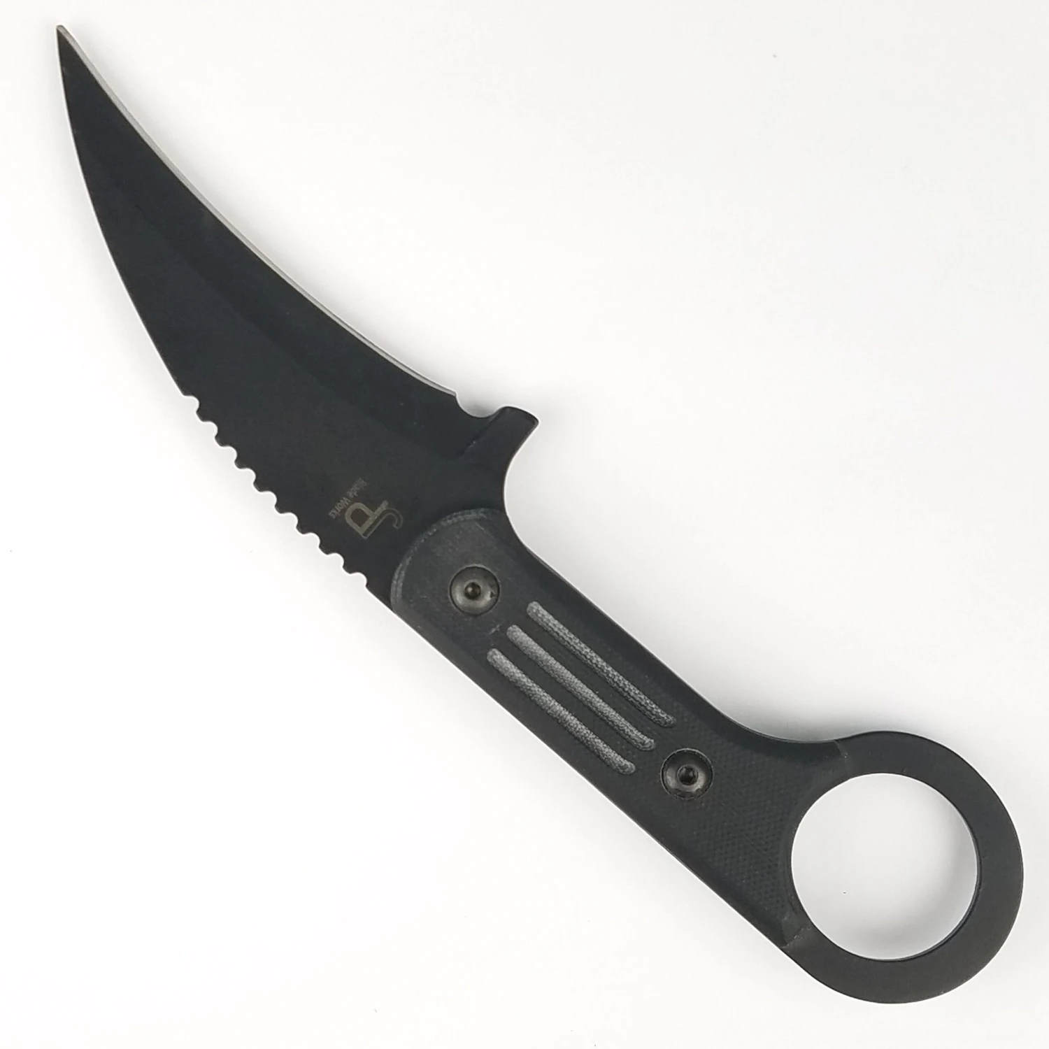 Jason Perry Blade Works Fixed Blade Knife Tactical Karambit Black 1095HC 902GBLK 2 Jason Perry Blade Works Fixed Blade Knife Tactical Karambit Black 1095HC 902GBLK - Image 2