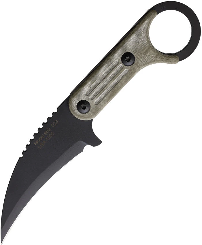 Jason Perry Blade Works Fixed Blade Knife Tactical Karambit OD Green 1095HC Steel 902GODG 1 Jason Perry Blade Works Fixed Blade Knife Tactical Karambit OD Green 1095HC Steel 902GODG