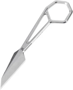 Kansept Knives Hex Stonewashed Sandvik 14C28N Fixed Blade Neck Knife W/ Sheath 0001A1