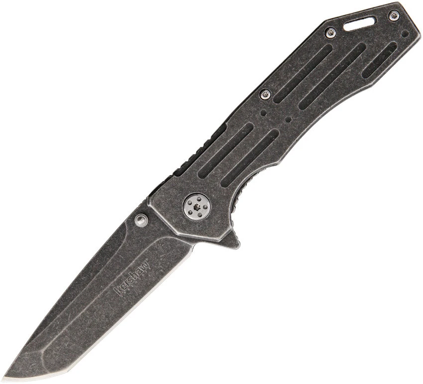 Kershaw Framelock Black Washed Folding Stainless Tanto A/O Blade Knife 1304BW 1 Kershaw Framelock Black Washed Folding Stainless Tanto A/O Blade Knife 1304BW
