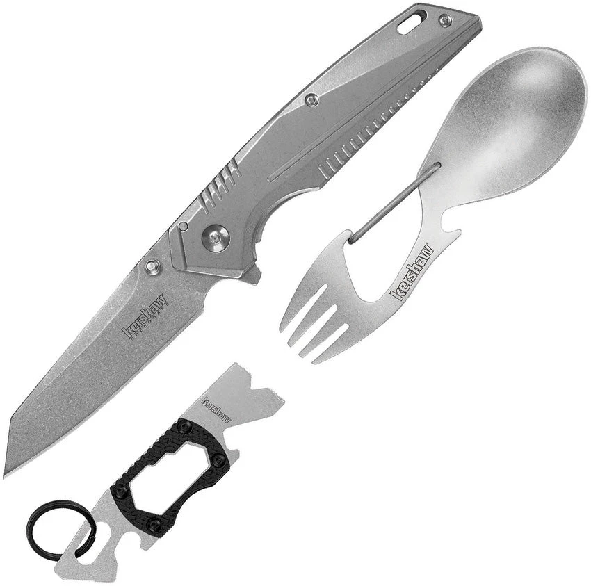 Kershaw 3 Piece Assisted Open Folding Knife Set With Spork And Pry Bar 1350 1 Kershaw 3 Piece Assisted Open Folding Knife Set With Spork And Pry Bar 1350