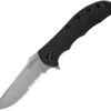 Kershaw Volt II Linerlock A/O Part Serrated Black Handle Folding Knife 3650STX