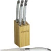 Laguiole LA TOUR 6pc Luxury White Kitchen Steak Knives Set W/ Storage Block KLW