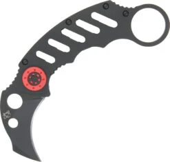 Mantis Cinq 1 Karambit Black/ Red Folding Pocket Knife Stainless Blade MK1