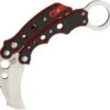 Mantis Vuja De Karambit Red Folding Pocket Knife G-10 Handles Button Lock MK4R