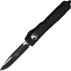 Microtech Automatic Ultratech OTF Knife Black Aluminum Black Drop Point Blade 1211T