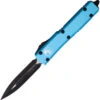 Microtech Automatic Ultratech OTF Knife Turquoise Aluminum Black Double Edge Dagger Blade 1221TQ