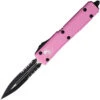 Microtech Automatic Ultratech OTF Knife Barbie Blasted Pink Aluminum Black Partial Serrated Blade 1222BPK