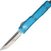Microtech Automatic Ultratech OTF Knife Turquoise Aluminum Partial Serrated Tanto Blade 12311TQ