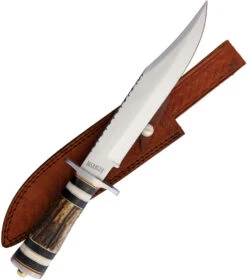 Marbles 14.5" Stag Bowie Fixed Blade Knife + Sheath 572