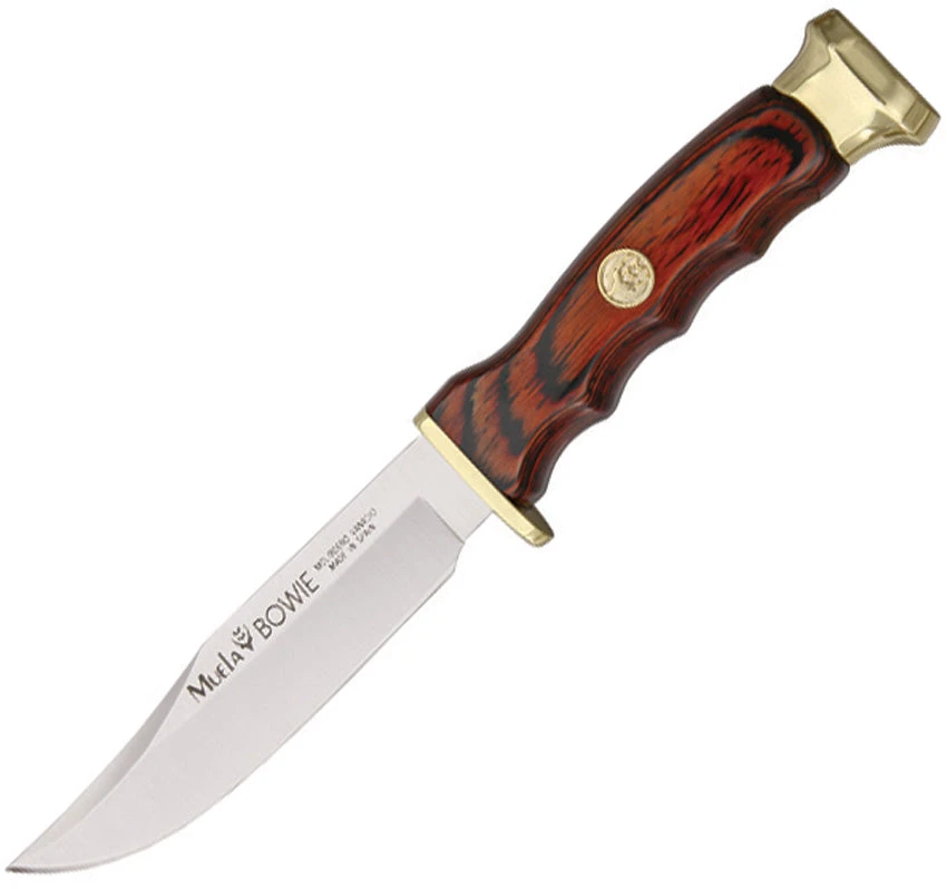 Muela Cocobolo Wood Handle 440A Stainless Fixed Bowie Knife W/ Belt Sheath 92048 1 Muela Cocobolo Wood Handle 440A Stainless Fixed Bowie Knife W/ Belt Sheath 92048