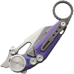 NOC Knives MT06 Karambit Purple Titanium M390 Folding Knife Mt06 -Elite Knives Shop NOCMT06 add 01