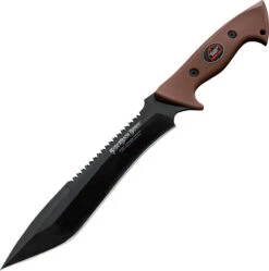 Outdoor Edge Brown Saberback Black Fixed Sawback Bowie W/ Sheath SBB20C