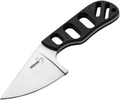Boker Plus SFB 5" 440C Stainless Drop Fixed Black G10 Handle Neck Knife P02BO321