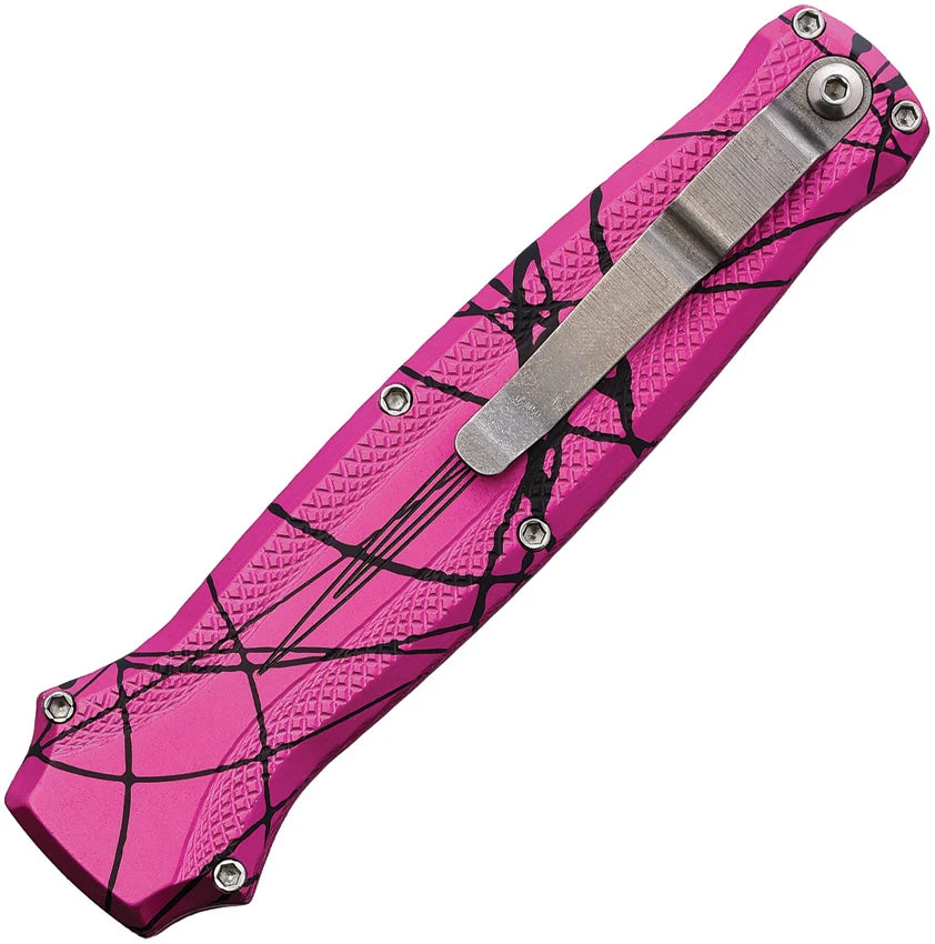 Piranha Knives Automatic Rated-X Tactical Knife OTF Pink Camo Aluminum 154CM Blade CP20PK 2 Piranha Knives Automatic Rated-X Tactical Knife OTF Pink Camo Aluminum 154CM Blade CP20PK - Image 2