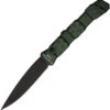 Piranha Knives Automatic 21 Tactical Knife Button Lock Green Aluminum Black S30V Blade CP21GT