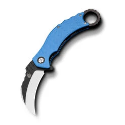 QSP Eagle Blue Folding Hawkbill Karambit Knife 120d