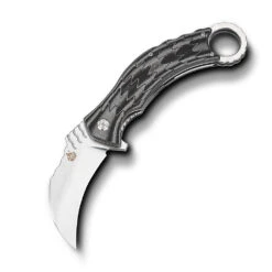 QSP EAGLE Black & White Karambit D2 Folding Knife 120e