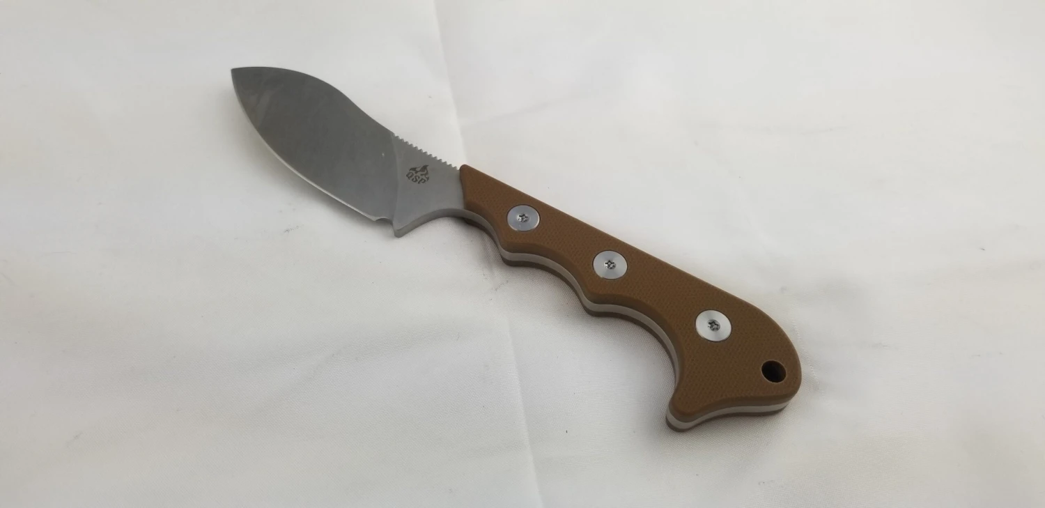 QSP Knives Neckmuk Brown G10 D2 Steel Fixed Blade Neck Knife W/ Sheath 125B 4 QSP Knives Neckmuk Brown G10 D2 Steel Fixed Blade Neck Knife W/ Sheath 125B - Image 4