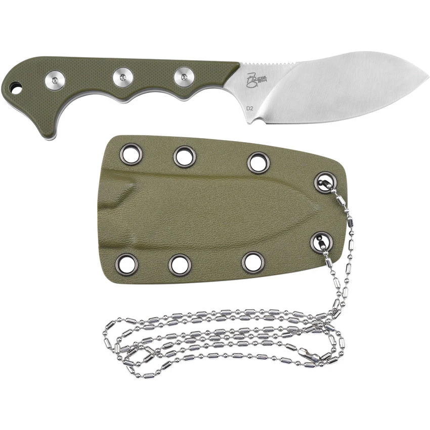 QSP Neckmuk Green G10 Neck Knife + Sheath 125c 3 QSP Neckmuk Green G10 Neck Knife + Sheath 125c - Image 3