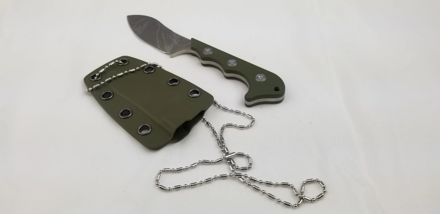 QSP Neckmuk Green G10 Neck Knife + Sheath 125c 10 QSP Neckmuk Green G10 Neck Knife + Sheath 125c - Image 10