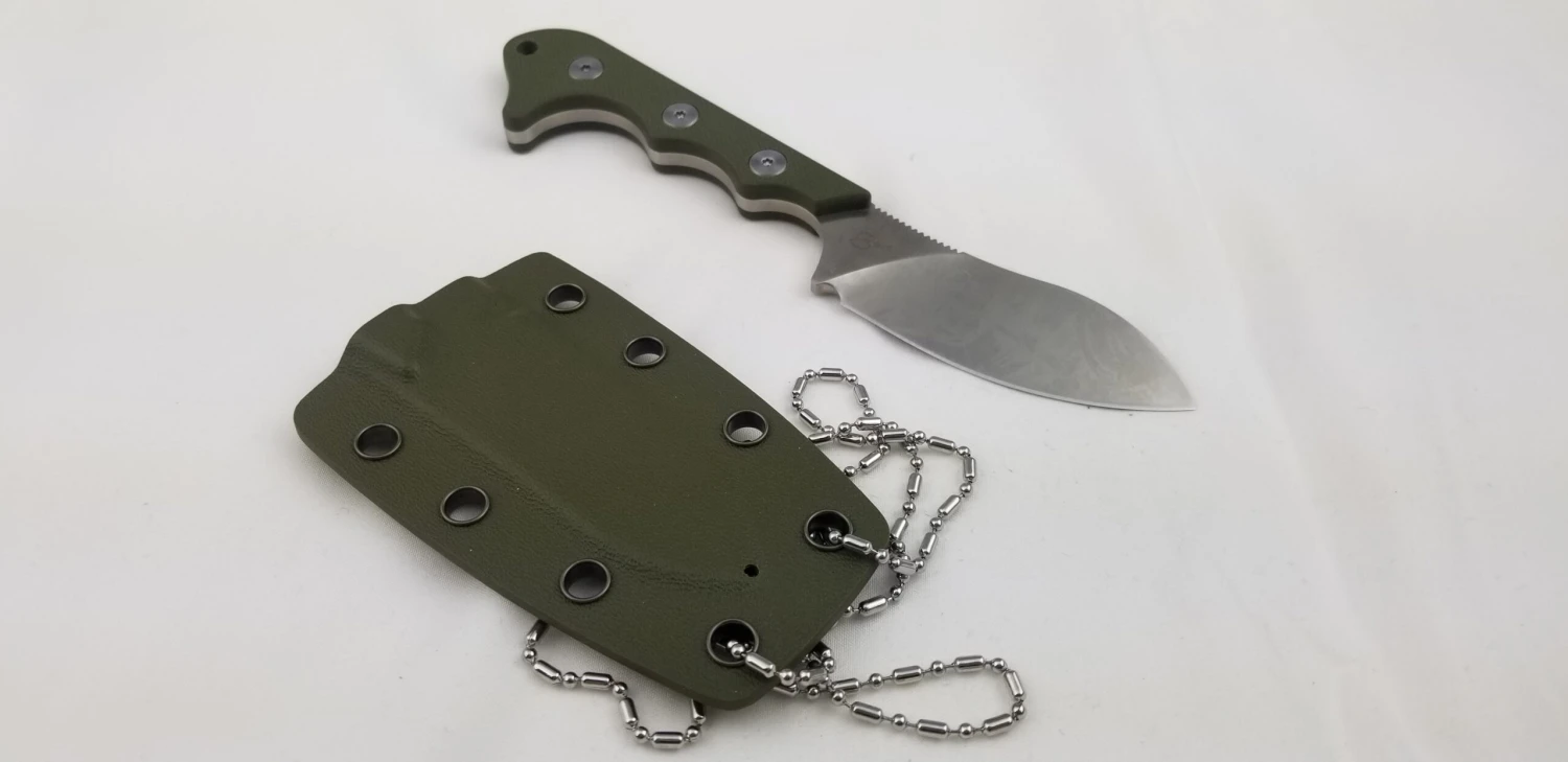 QSP Neckmuk Green G10 Neck Knife + Sheath 125c 11 QSP Neckmuk Green G10 Neck Knife + Sheath 125c - Image 11