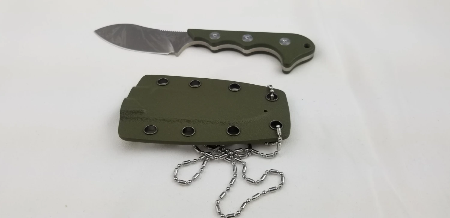 QSP Neckmuk Green G10 Neck Knife + Sheath 125c 12 QSP Neckmuk Green G10 Neck Knife + Sheath 125c - Image 12