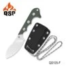 QSP Knives Neckmuk Green Micarta D2 Steel Fixed Blade Neck Knife W/ Sheath 125F
