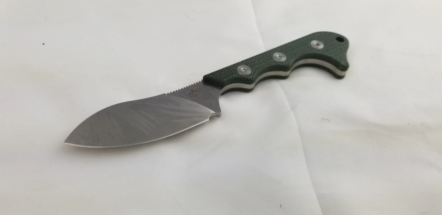 QSP Knives Neckmuk Green Micarta D2 Steel Fixed Blade Neck Knife W/ Sheath 125F 2 QSP Knives Neckmuk Green Micarta D2 Steel Fixed Blade Neck Knife W/ Sheath 125F - Image 2