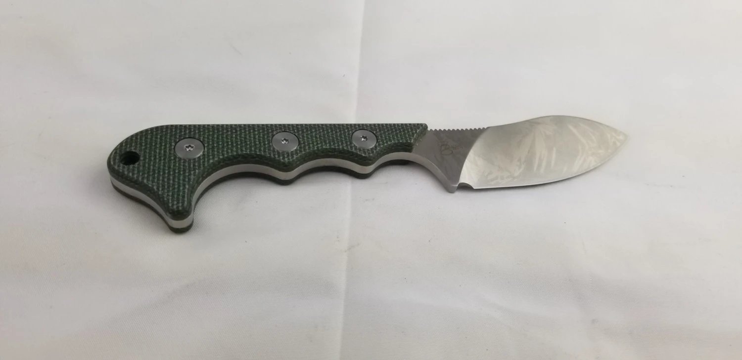 QSP Knives Neckmuk Green Micarta D2 Steel Fixed Blade Neck Knife W/ Sheath 125F 11 QSP Knives Neckmuk Green Micarta D2 Steel Fixed Blade Neck Knife W/ Sheath 125F - Image 11