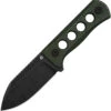 QSP Knife Canary Fixed Blade Neck Knife Green Micarta 14C28N W/ Sheath 141C2