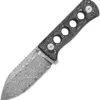 QSP Knife Canary Fixed Blade Neck Knife Aluminum Foil Carbon Fiber Damascus 141E