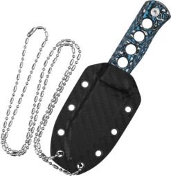 QSP Knife Canary Frost Carbon Fiber Copper Damascus Fixed Blade Neck Knife 141G -Elite Knives Shop QS141G add 03