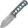 QSP Knife Canary Frost Carbon Fiber Damascus Steel Fixed Blade Neck Knife 141I