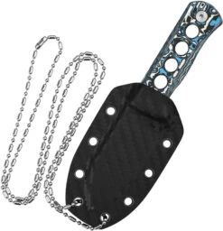 QSP Knife Canary Frost Carbon Fiber Damascus Steel Fixed Blade Neck Knife 141I -Elite Knives Shop QS141I add 03