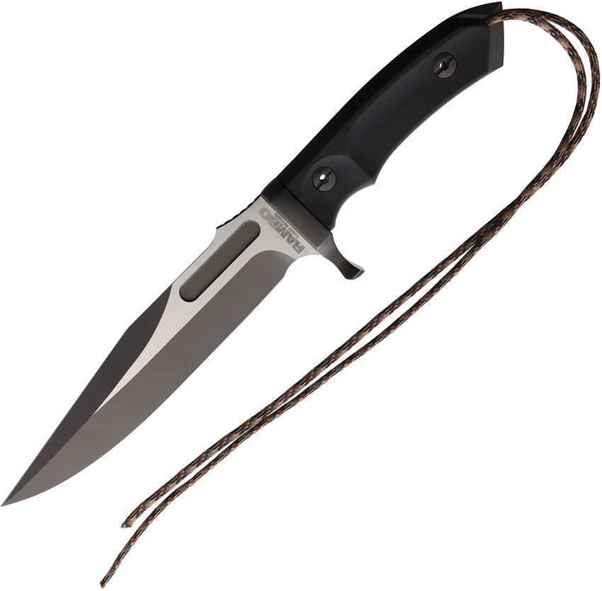 Rambo Last Blood Bowie Black Sculpted Stainless Steel Fixed Blade Knife W/ Sheath 9416 1 Rambo Last Blood Bowie Black Sculpted Stainless Steel Fixed Blade Knife W/ Sheath 9416